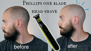 SHAVING MY HEAD  Phillips one blade head shave review IMPRESSIVE [upl. by Preuss]