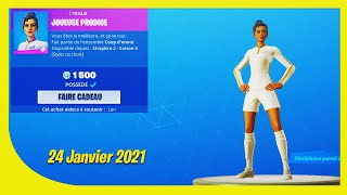 BOUTIQUE FORTNITE du 24 Janvier 2021  Skin FOOT custom [upl. by Alcus]