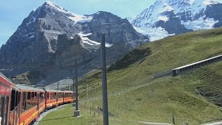 Jungfraujoch Kleine Scheidegg  Eigergletscher  Eigerwand  Eismeer [upl. by Suravart]