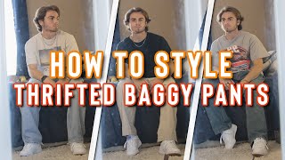 HOW TO STYLE BAGGY PANTS Vintage Streetwear Lookbook  Mens Fashion [upl. by Eicnan]