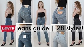 The ultimate tryon guide to womens Levis jeans  EVERY STYLE  2018 [upl. by Aratahs]