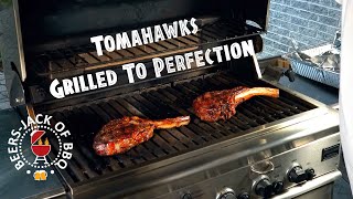 Tomahawk Ribeye Frontgate Gas Grill Perfect Reverse Sear [upl. by Sjoberg]