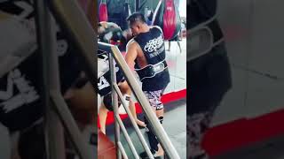 Brutal Muay Thai Pad Work With Trainer Gae  Shorts [upl. by Atronna]