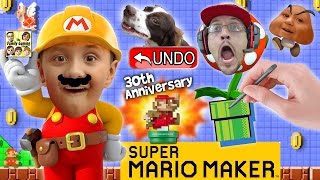 Lets Play SUPER MARIO MAKER Derpy Mushrooms  Real Life Undo Button w AMIIBO Unboxing FGTEEV [upl. by Aruabea]