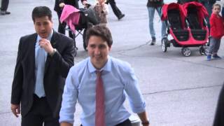 Exclusive Justin Trudeau arrives at The Peace Tower in Ottawa [upl. by Gayelord]