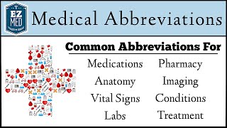 Medical Terminology List of Common Abbreviations Nursing USMLE [upl. by Nerat348]