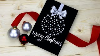 Fancy DIY Christmas card Super Easy and Pretty Tutorial 😍 [upl. by Anilem]