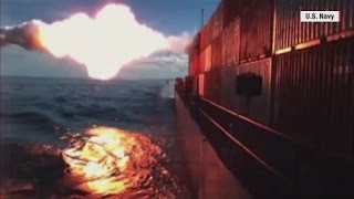 See Tomahawk missile strike a ship [upl. by Hadwyn]