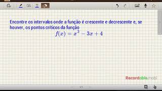 Intervalos de Crescimento e decrescimento de funções Exercicio resolvido [upl. by Daas]