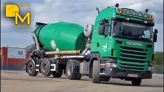 GIANT CONCRETE PUMP TRUCK PUTZMEISTER PAVING CONCRETE MIXER cement mixer [upl. by Gina852]