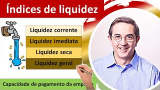 49  Índices de liquidez Liquidez corrente Liquidez seca Liquidez imediata Liquidez geral [upl. by Cirdor]