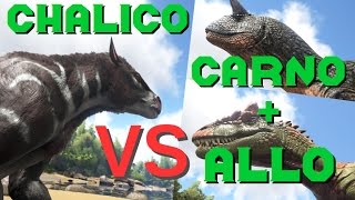 Chalicotherium VS Carno  Allosaurus  ARK Survival Evolved [upl. by Fennessy993]