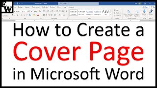 How to Create a Cover Page in Microsoft Word BuiltIn amp Custom [upl. by Baiel]