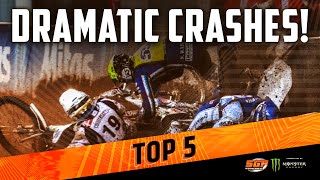 DRAMATIC SPEEDWAY GP CRASHES  FIM Speedway Grand Prix [upl. by Yrrap]