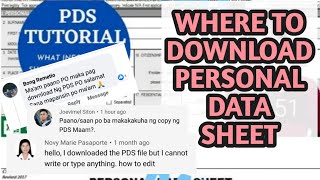 WHERE TO DOWNLOAD THE PERSONAL DATA SHEET PDS [upl. by Nehemiah]