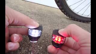 Silicone 2 LED Front and Rear Bike Lights Review and Demonstration [upl. by Qiratla127]