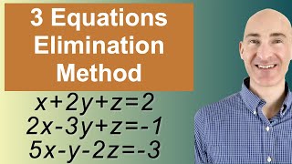 Solving Systems of 3 Equations Elimination [upl. by Arlette]