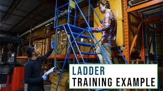 Ladder Training Example  Safety Hazards Oregon OSHA [upl. by Ahsircal393]