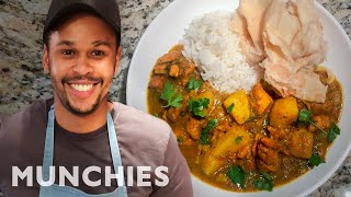 Jamaican Curry Chicken With Homemade Roti  Quarantine Cooking [upl. by Kipper]