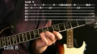 A minor blues licks lesson Intermediate [upl. by Ripp589]