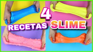 4 RECETAS PARA HACER SLIME  SLIME FÁCIL Y SIN BÓRAX  NatyGloss [upl. by Evante]