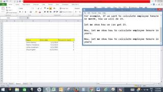 Calculate employee tenure in months or years in Excel [upl. by Cliff872]