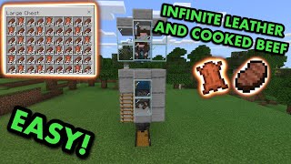 SIMPLE 121 AUTOMATIC COW FARM TUTORIAL in Minecraft Bedrock MCPEXboxPS4Nintendo SwitchPC [upl. by Pantin332]