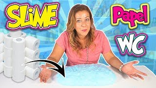 SLIME con PAPEL higiénico  TOILET PAPER SLIME  COMO SE HACE SLIME [upl. by Ahsuas]