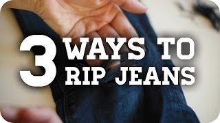 3 Methods to get DIY Ripped Jeans Tutorial [upl. by Johnathan]