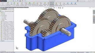 Solidworks tutorial  sketch Gear Speed Reducer in Solidworks [upl. by Keary]