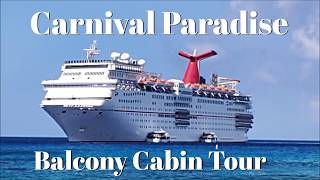 Carnival Paradise Balcony Cabin Tour [upl. by Marmion]