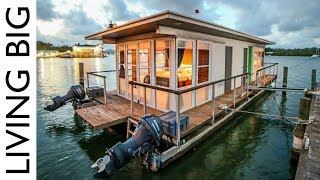 Life On The Water In A Tiny House Boat [upl. by Sonitnatsok]