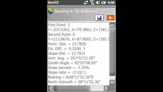 Carlson SurvCE Tutorial Calculating Bearing and 3D Distance [upl. by Cristina831]