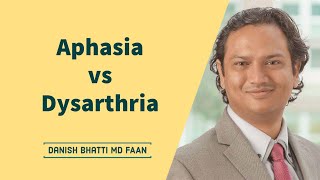 Aphasia vs Dysarthria [upl. by Sonahpets]