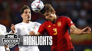 Spain vs Italy Highlights  UEFA Nations League Semifinals [upl. by Schoenfelder]