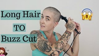 Shaving My Head Long Hair To Buzz Cut [upl. by Atwood817]