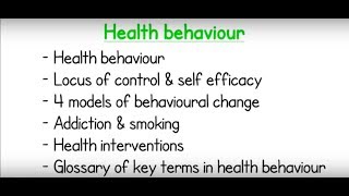 Health behaviour  key concepts [upl. by Randolph]