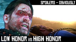 Low Honor vs High Honor  Help John Get To Safety Sad End Red Dead Redemption 2 [upl. by Lennor]