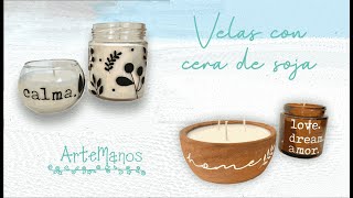 Como hacer velas con cera de soja [upl. by Ahcsropal]