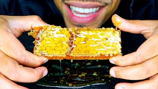 ASMR HONEYCOMB HONEY BEE STICKY BIG BITES RAW HONEY EATING BIG LIPS SOUNDS NO TALKING MUKBANG [upl. by Euqinorev]