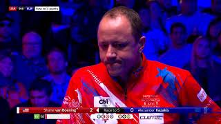 Shane Van Boening vs Alex Kazakis  Day Four  2019 Mosconi Cup [upl. by Ytirahs]