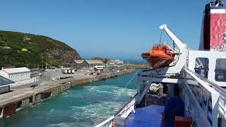 Stena Line Fishguard to Rosslare Irish Sea ferry Stena Europe departing Fishguard [upl. by Amadeus472]