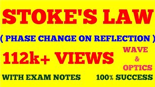 STOKES LAW  PHASE CHANGE ON REFLECTION  WAVE amp OPTICS  WITH EXAM NOTES [upl. by Ambrosane178]