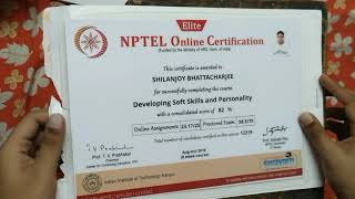 Unboxing NPTEL Certificate [upl. by Spillihp]