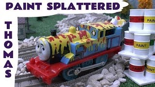 Thomas amp Friends Trackmaster PAINT SPLATTERED THOMAS [upl. by Yrolam]