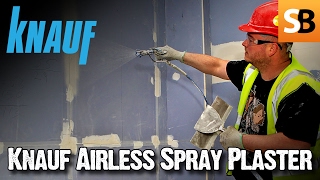 How to Use Knauf Airless Readymix Spray Plaster [upl. by Mcgee]