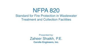 NFPA 820 Standard for Fire Protection in Wastewater Treatment and Collection Facilities [upl. by Yziar]