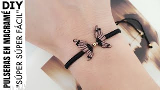 DIY COMO HACER PULSERAS FÁCIL Y RÁPIDO  PULSERA MARIPOSA DE HILO EN MACRAMÉ [upl. by Hunger]