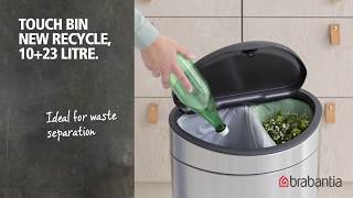 Touch Bin New Recycle 1023L for easy waste separating  Brabantia [upl. by Elrem]