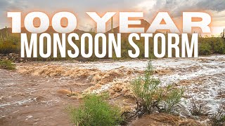 Massive Monsoon Storm Floods Phoenix Arizona [upl. by Assenov752]